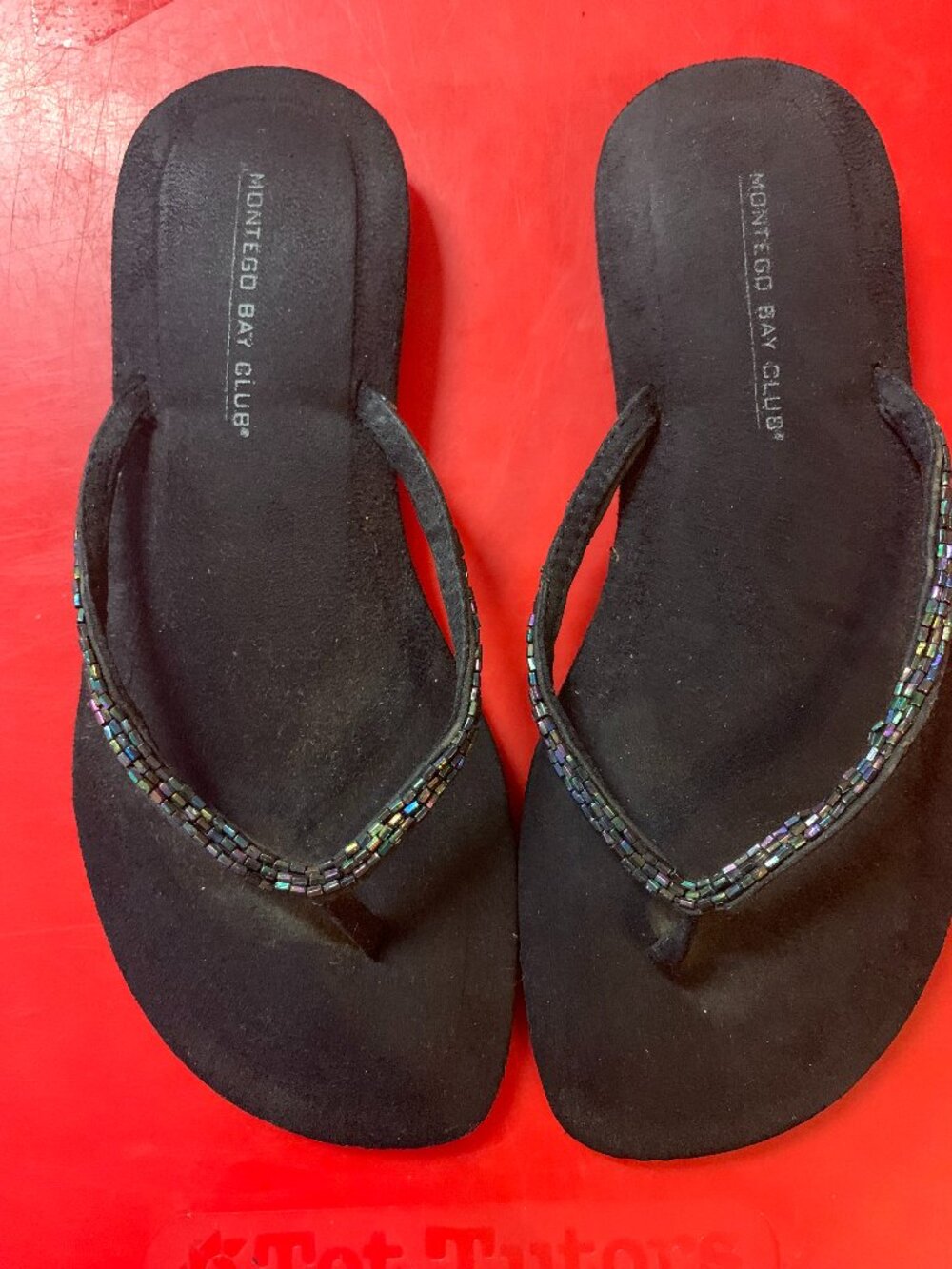 Women's Size 6.5 Black Montego Bay Club Flip Flops